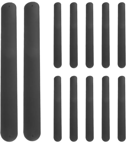 GARVALON 12 Pezzi Braccialetti Slap in Silicone Nero Comodi e Personalizzabili per Feste e Celebrazioni Bracciali DIY per Bambini