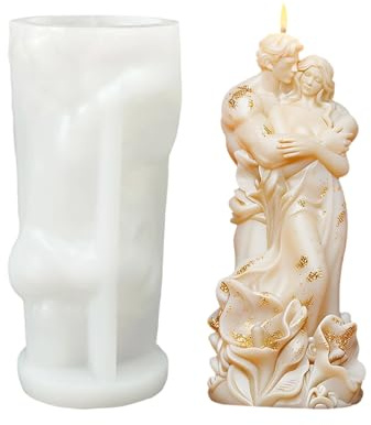 Ofcwoa per candele in silicone a forma di coppia, materiale per artigianato alimentare e forma per body art – 3D per coppie che abbracciano, per aromaterapia fai da te