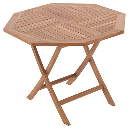 Divero Gartentisch Lucca aus Teak Holz, behandelt – Farbe: Braun | klappbar und wetterfest
