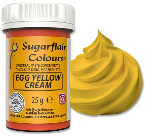 Sugarflair Spectral Concentrated Paste Colours Egg Yellow/Cream, Colorante Alimentario Pasta, Colorantes para Pasta De Azúcar y Mazapán - 25g