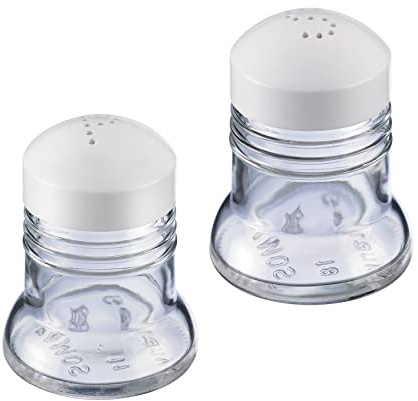 Westmark Juego de salero y pimentero, Capacidad: 40 ml cada uno, Vidrio/plástico, Paris-Standard, Blanco/transparente, 63062270