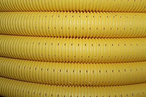 Doubleyou G&B® Drainagerohr DN 100 gelocht Drainage (50m) - Gelb, PVC, 50m, DIN 1187, Güteüberwacht