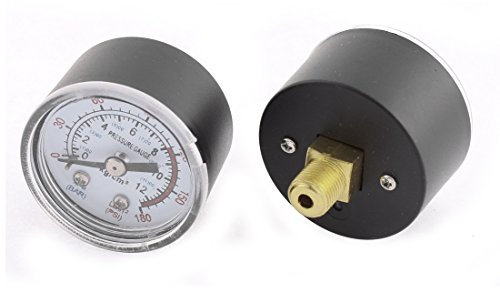 sourcingmap Air Compressor Pressure Gauge 1/8 BSP Male Thread 2Pcs