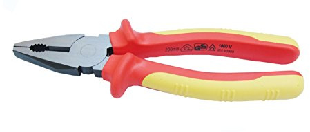 Insulated Combination Lineman's Pliers 8-Inch, 1000V VDE Tested, Chrome Vanadium Steel, VDE-GS Certified