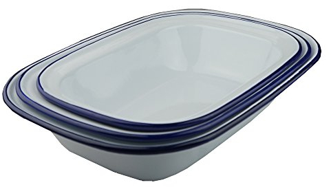 NEW - Falcon Enamel Bakeware Set of 3 Pie Dishes - 1 of each 24cm 26cm 28cm