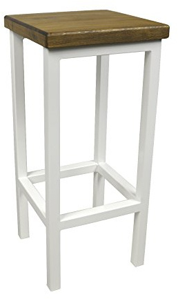 Magnetic Mobel Barhocker Stahl Holz Stuhl massiv Barstuhl Weiß modernes Design Metall Hocker Loft (Eiche, 70 cm)