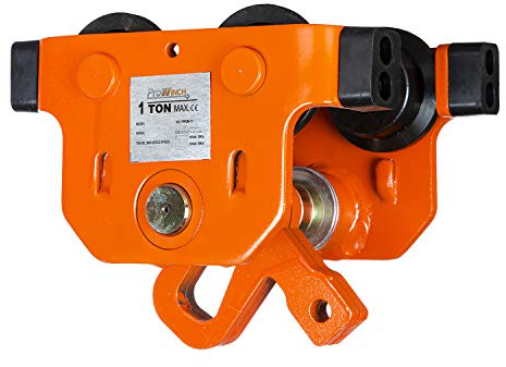 Prowinch 1 Ton I Beam Manual Pushing Trolley with Rubber Bump Stops for Enhanced Safety and Smooth Movement, Ideal for Lifting and Transporting Loads in Industrial and Construction Applications