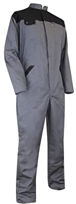 LMA Workwear Combinaison bicolore 4098 SEIGLE avec fermeture simple, taille M, gris/noir