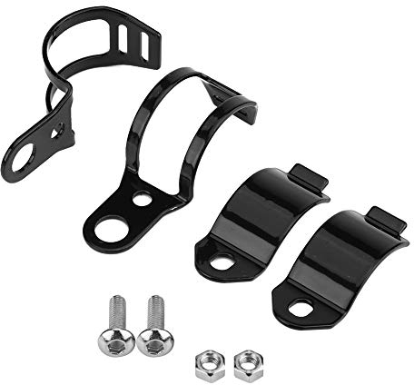 KIMISS Soporte de montaje de la Luz de de la Motocicleta ajustable para 30-45mm Horquilla delantera (negro)