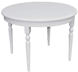 Mirjan24 Esszimmertisch S06 Fi, Oval Esstisch, Farbauswahl, Praktischer Auszugstisch, Tisch für Esszimmer, Küchentisch, Ausziehtisch (Weiß, 110x210 cm)