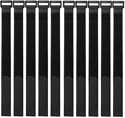 10 Pack Hook and Loop Straps Reusable Cable Ties Cable Organisers(300mm x 25mm)