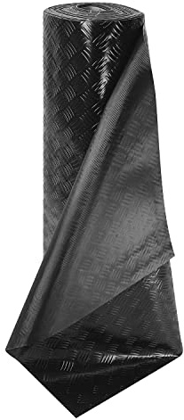 OLIVO.Shop | Work Tapis en caoutchouc en rouleaux, revêtement de sol PVC boulonné ou tôle, Sol en caoutchouc gaufré antidérapant, Dimensions sur mesure, Deux couleurs (Noir GRECATO, 1000x100cm)