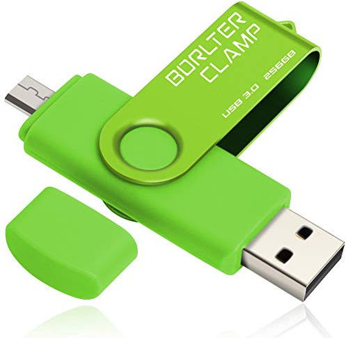 256GB Dual USB 3.0 Flash Drive OTG Memory Stick, Pendrive with microUSB Drive for Android Phone, Tablet and Computer (Green)