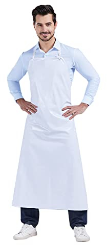 Nanxson Grembiule da lavoro regolabile da macellaio da macellaio impermeabile da uomo,CF3113 (Bianca, L)