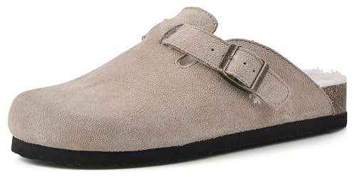 WHITE MOUNTAIN Bari Clog, USA, Taupe mocka med päls - 38 EU