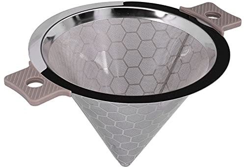 Cone Strainer, Stainless Steel with Anti-scalding Handle Filting Quickly and Evenly Tea Infuser Easy to for Household Daily Use Bar and Other Purposes
