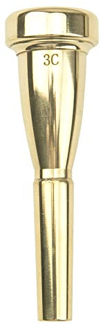 1 x Yootones Trompeten-Mundstück aus Metall, vergoldet, kompatibel mit Trompeten-Zubehörteilen (3C)