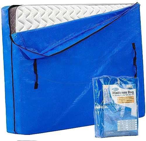 JOYCEMALL Super King Size Mattress Bag for Moving & Storage - Heavy Duty, Extra-Thick, Waterproof & Reusable, 8 Reinforced Handles, Strong Zipper, for Home/Apartment Relocation