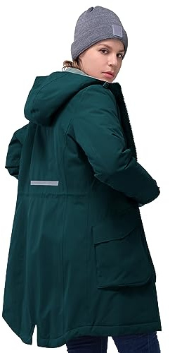 33 000 fot dam vinterrock lång varm vinterjacka parkas regnjacka tjock funktionell jacka med huva övergångsjacka utomhusjacka, bensin, XL