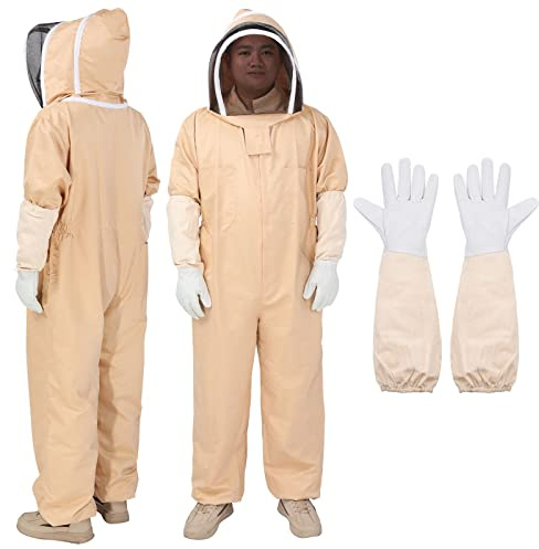 sourcing map Bienenanzug für Männer und Frauen XL Imkeranzüge mit Schleierhaube und Handschuh für Hinterhof Profi und Anfänger Imker