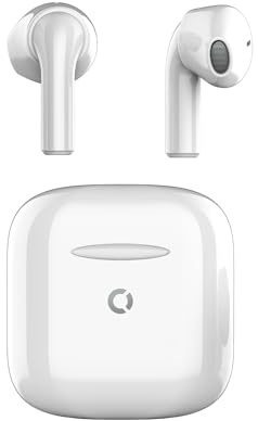 ECHO PODS AIR weiß, Multi-kompatibel (Smartphones, Tablets und Computer), 70 Stunden Standby-Zeit, 3,5 Stunden Hörzeit, Anrufzeit, Stimme in Französisch, Sprachassistenten