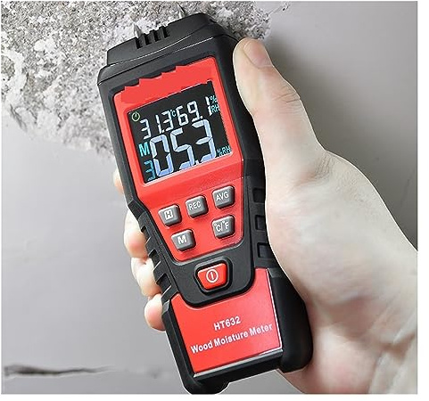 Testeur Humidité, HT632 bois humidimètre mur testeur d'eau numérique humidimètre deux broches hygromètre béton ciment brique détecteur, Mesure Rapide