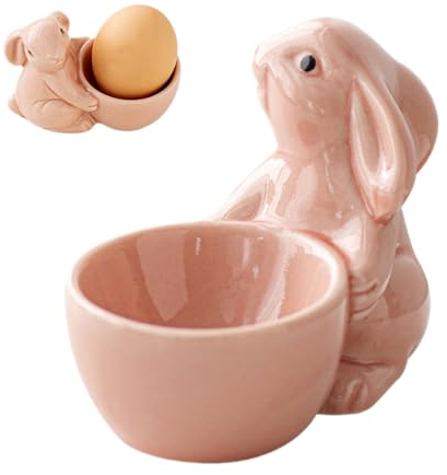 Generico Portauovo in Ceramica per Coniglietto per Uova alla Coque, portauova per Coniglietto Pasquale, Eleganti portauova a Forma di Coniglio, portauova per la tavola di Pasqua