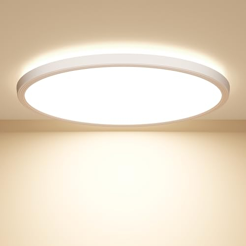 OUILA Ø22CM Plafoniera LED Soffitto, 18W 4000K Lampada da Soffitto Moderna 1600LM Plafoniera Camera da Letto per Corridoio, Cucina, Soggiorno, Ufficio, Garage, Cantina, Sala, Balcone - Bianco Naturale