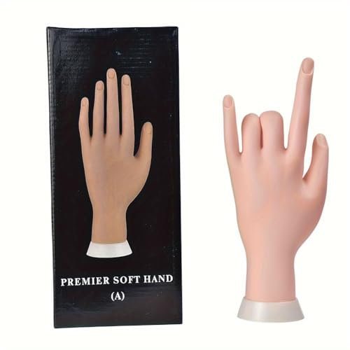 Mannequin de vitrine flexible pour l'entraînement des ongles et la pratique de la manucure - Outil pratique souple et durable - Main mobile en plastique souple pour faux ongles - Pour débutant