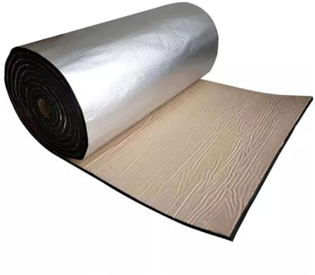 MJHETCY 1 x 10m Film Isolant en Caoutchouc，Rouleau D'isolation Thermique en Mousse D'aluminium Autocollant Et Réfléchissant Épaisseur 10mm(Size:3.28ft x 32.8ft)