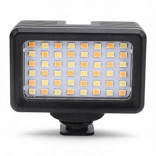 wasserdichte Tauchlampe für Action-Kamera, Unterwasser 130 Fuß, 2500–9000 K Dimmbar, CRI 95+, LED-Videoleuchte mit 1/4-Zoll-Adapter und Kaltschuh, Fotozubehör