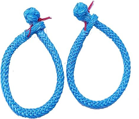 2 Stück blau 4 mm * 80 mm synthetische weiche Schäkel BS: 6200 Pfund, ATV-Windenschäkel for ATV UTV YACHT - Leicht und stark