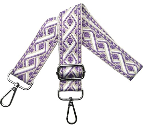 Fickremmar för byte axelrem för väska, justerbar väskrem bred 3,8 cm med silver karbinhake axelrem fickband axelrem bärrem för handväskor, lila, R29