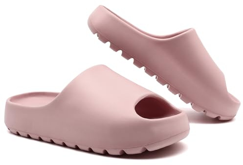 Uonesone Sliders kvinnor män sommar moln reglage, ultramjuk dusch badrum halkskydd snabbtorkande öppen tå supermjuka bekväma tjocka sultofflor tofflor tofflor tofflor inomhus utomhus, Rosa, 37.5/38.5