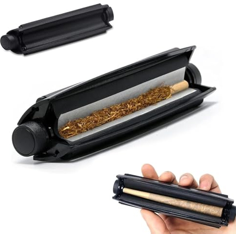 110 mm Conical Cigarette Roller, Lathe Cigarettes, Tobacco Roller, Tobacco Rolling Aid, Joint Roller, Tobacco Turning Aid, Efficient and Durable Cigarette Turner Machine (Black)