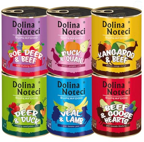 Dolina Noteci Premium Grain-Free Wet Dog Food Variety Pack - 80% Meat, Perfectly Balanced Diverse Meals, Tailored Nutrition, Natural Ingredients, No Artificial Additives for All Breeds (Mix, 6x800g)