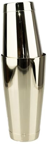 QIUYMGFG Cocteleras Cocktail Kit de Coctelera de 550 Ml con Receta, Mezclador de Acero Inoxidable, Bebidas de Barman, coctelera de 2 Piezas, Herramientas de Bar(Gold)