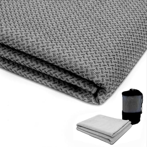 Oaygat Hot Yoga Mat Towel Non Slip Yoga Blanket Quick Dry Fitness Mat Towel Ultra Soft and Sweat Absorbent Fitness Sheet Grip Dot Washable Grip Physical Exercise Cloth with Mesh Carry Bag