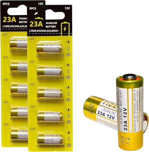 Alkaline-Batterie, 23 A, 12 V, 10 Stück, A23 / MN21 / L1028 / V23GA / LRV08 für Fernbedienungen, kabellose Türklingeln, Sicherheitssysteme
