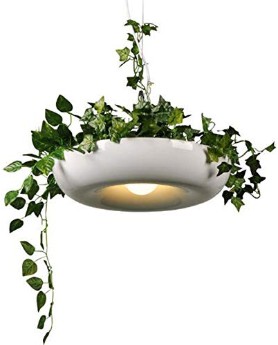 Modern LED Hanging Pendant Lights Flower Pot Pendant Lamp for Babylon Sky Garden Home Decor White.