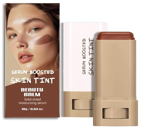 Beauty Balm Serum Boosted Skin Tint – Hydrating Tinted Moisturizer Foundation Stick, Portabl Moisturizing Contour Stick for Face Makeup (# 02)