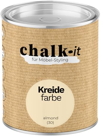 chalk-it Kreidefarbe 125ml (30) Almond Möbel Farbe Shabby Chic Holzlack | Natur Vintage Look Möbellack Erfüllt EN71-3 Sicher Kindermöbel Spielzeuge
