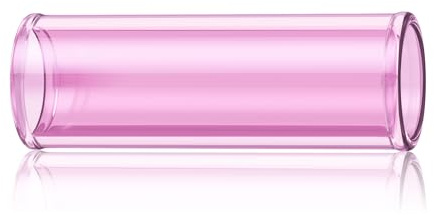 Small Pink Glass Guitar Slide Bar for Pinky Finger Rings - 22mm OD x 60mm Long Tube Comfort Fit Electric Acoustic Resonator - Ideal Accessory for Beginners Kids Men（size 8-9）