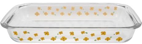 IMIKEYA Bandeja de vidrio para horno: Fuente rectangular para hornear - Cazuela resistente al calor de 2,2 L - Bandeja para servir pescado al vapor y pan