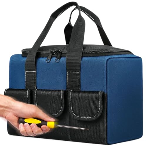 Borsa Attrezzi Meccanico Impermeabile - Borsa Trasporto Attrezzi - Trolley In Oxford Spesso Con Cerniera Resistente All'usura Per Uomo Papà Meccanico Saldatore Cantiere Edile