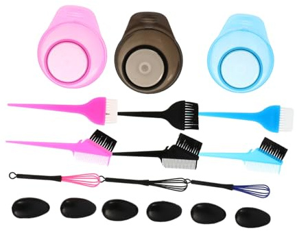 WEKADRIN 3 ensembles Kit de Teinture Cheveux avec Bol Mélangeur Pinceau Peigne pour Coloration à Domicile et Salon Accessoires pour Mèches Colorations et Soins Capillaires
