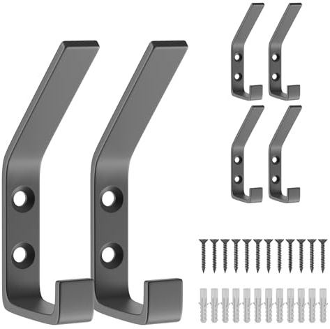 6 Stk Haken für Akustikpaneele Doppe Kleiderhaken Schwarz mit Schraube 13mm