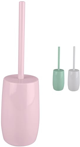 KW Luxury Plastic Toilet Brush and Holder (Enclosed Light Pink)
