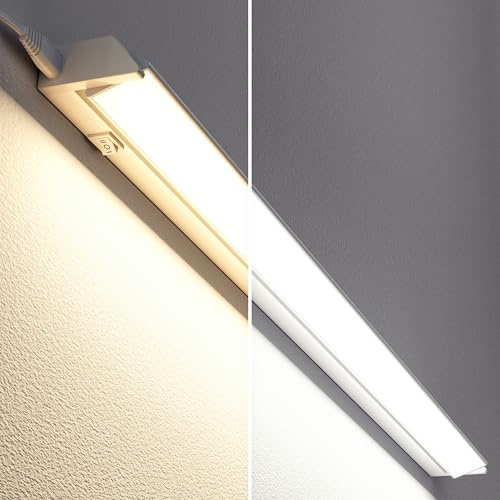 ledscom.de LED Unterbauleuchte LIWO 91cm, schwenkbar, je 1597lm, warmweiß/weiß, 2er Set