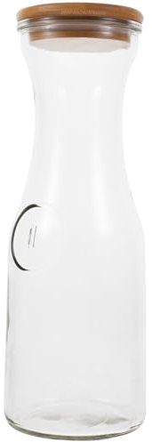 Ciieeo Bouteille D'eau en Verre Transparente 1000 Ml Réutilisable, Petite Bouteille Hermétique pour Jus, Lait et Boissons Fraîches, Usage Maison et Réfrigérateur
